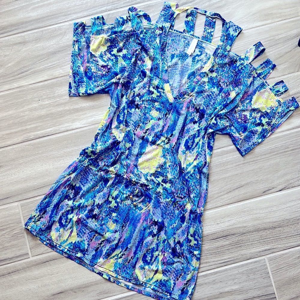 Pilyq Bikini Cover Up Tunic With Cut Outs Size XS/S
